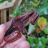 Unique Handcrafted Brown Leather Bracelet with Purple Agate Stone Setting-Life Style Unisex Gift Fashion Jewelry Bangle Cuff Wristband