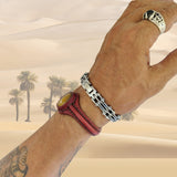 Bohemian Unique Handcrafted Vegetal Green Leather Bracelet with Tiger's Eye Stone-Unisex Gift Fashion Jewelry-Adjustable Wristband Cuff