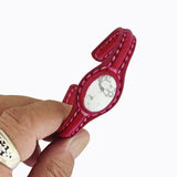 Unique Handcrafted Genuine Fuchsia Leather Bracelet with White Agate Stone-Life Style Unisex Gift Fashion Jewelry-Adjustable Wristband