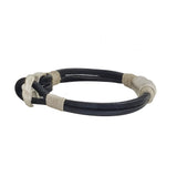 Handcrafted 9 inches Brown Genuine Leather Unisex Marine Style Fashion Bracelet-Cuff-Stainless Anchor Design Bracelet