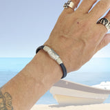 Handcrafted 9 inches Brown Genuine Leather Unisex Marine Style Fashion Bracelet-Cuff-Stainless Anchor Design Bracelet