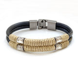 Handmade Trendy wristband genuine braided wrap leather bracelets men bangles for women fashion cuff-bracelet
