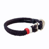 Boho Navy Style Multilayer Black Rope Bracelet with Stainless Steel Anchor Cuff - Gift Fashion Unisex Marine Bracelet