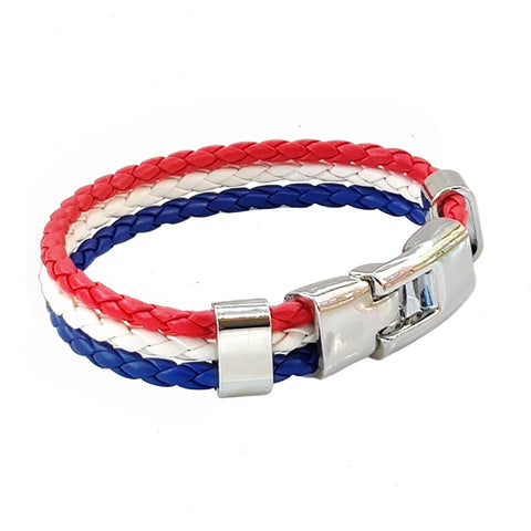 Boho Navy Style Multilayer- 3 color Multilayer Braided Leather Bracelet with Stainless Steel Lock - Fashion Unisex Marine Bracelet.