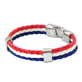 Boho Navy Style Multilayer- 3 color Multilayer Braided Leather Bracelet with Stainless Steel Lock - Fashion Unisex Marine Bracelet.