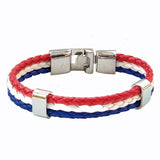 Boho Navy Style Multilayer- 3 color Multilayer Braided Leather Bracelet with Stainless Steel Lock - Fashion Unisex Marine Bracelet.