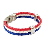 Boho Navy Style Multilayer- 3 color Multilayer Braided Leather Bracelet with Stainless Steel Lock - Fashion Unisex Marine Bracelet.