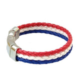 Boho Navy Style Multilayer- 3 color Multilayer Braided Leather Bracelet with Stainless Steel Lock - Fashion Unisex Marine Bracelet.