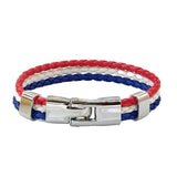 Boho Navy Style Multilayer- 3 color Multilayer Braided Leather Bracelet with Stainless Steel Lock - Fashion Unisex Marine Bracelet.