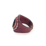 Boho Leather Ring with Onyx Setting (4432068247606)