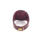 Boho Leather Ring with Onyx Setting (4432068247606)