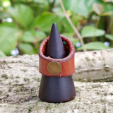 Unique Handcrafted Genuine Vegetal  Brown Leather Ring With Tiger Eye Stone Setting-Unisex Gift Fashion Jewelry Band with Naturel Stone