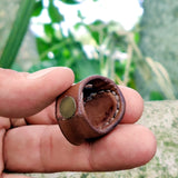 Handcrafted Genuine Vegetal Leather Ring With Tiger Eye Stone Setting-Unisex Gift Fashion Jewelery with Naturel Stone Size 10