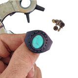 Unique Handcrafted Vegetal Black Color Leather Ring with Firuze Stone Setting-Lifestyle Unisex Gift Fashion Jewelry with Naturel Stone