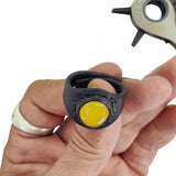 Unique Handcrafted Vegetal Black Leather Ring with Yellow Agate Stone Setting-Lifestyle Unisex Gift Fashion Jewelry with Naturel Stone.