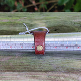 Handcrafted Genuine Vegetal Brown Leather Ring With Green Cat Eye Stone Setting-Size 11 Unisex Gift Fashion Jewelry Band