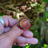 Unique Handcrafted Vegetal Brown Leather Ring with Orange Agate Stone Setting-Lifestyle Unisex Gift Fashion Jewelry with Naturel Stone