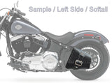 Handcrafted Vegetal Leather Motorcycle Left Side Black Saddlebag-Harley Davidson Softail-Universal Swingarm Bag
