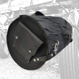 Handcrafted Large Vegetal Leather Black Skull Design Motorcycle Sissy-Bar Bag- Harley Davidson Sportster-Universal Travel Bag