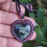 Bohemian Unique Handcrafted Genuine Vegetal Leather Necklace with Black Agate Stone-Lifestyle Unique Gift Unisex Fashion Leather Jewelry