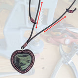 Bohemian Unique Handcrafted Genuine Vegetal Leather Necklace with Black Agate Stone-Lifestyle Unique Gift Unisex Fashion Leather Jewelry