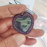 Bohemian Unique Handcrafted Genuine Vegetal Leather Necklace with Black Agate Stone-Lifestyle Unique Gift Unisex Fashion Leather Jewelry
