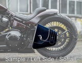 Handcrafted Vegetal Leather Black Motorcycle Left Side Saddlebag with Chain-Gift Harley Davidson Softail-Universal Swingarm Bag