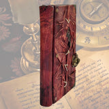 Handcrafted leather Journal with Brass Sea Horse, Handmade Blank Paper-Inspirational Birthday Gifts for Women and Unique Gifts for Men