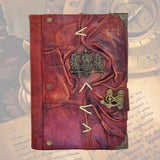 Handcrafted genuine leather Journal with Brass 3 Owl, Handmade Blank Paper-Inspirational Birthday Gifts for Women and Unique Gifts for Men