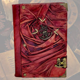 Handcrafted leather Journal with Brass Seamen Skull, Handmade Blank Paper-Inspirational Birthday Gifts for Women and Unique Gifts for Men