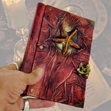 Handcrafted leather Journal with Embossed Star Fish, Handmade Blank Paper-Inspirational Birthday Gifts for Women and Unique Gifts for Men