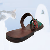 Handcrafted Vegetal Leather Women Sandals-Life Style Shoes-Gift Espadrilles Fashion Footwear-Flip Flop