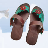 Handcrafted Vegetal Leather Women Sandals-Life Style Shoes-Gift Espadrilles Fashion Footwear-Flip Flop