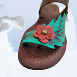 Handcrafted Vegetal Leather Women Sandals-Life Style Shoes-Gift Espadrilles Fashion Footwear-Flip Flop