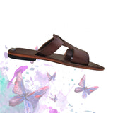 Handcrafted Strappy Vegetal Leather Women Sandalet -Life Style Shoes-Gift Fashion Footwear-Strappy Sandal