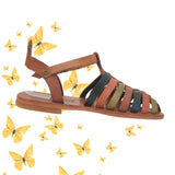 Handcrafted Strappy Vegetal Leather Women Sandalet -Life Style Shoes-Gift Fashion Footwear-Strappy Sandal