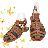 Handcrafted Strappy Vegetal Leather Women Sandalet -Life Style Shoes-Gift Fashion Footwear-Strappy Sandal