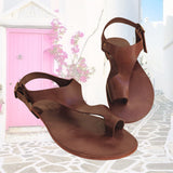 Handcrafted Strappy Vegetal Leather Women Sandalet -Life Style Shoes-Gift Fashion Footwear-Strappy Sandal