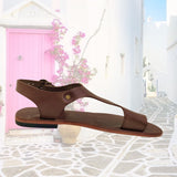 Handcrafted Strappy Vegetal Leather Women Sandalet -Life Style Shoes-Gift Fashion Footwear-Strappy Sandal