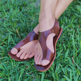 Handcrafted Strappy Vegetal Leather Women Sandalet -Life Style Shoes-Gift Fashion Footwear-Strappy Sandal