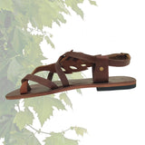 Handcrafted Strappy Strappy Vegetal Leather Women Sandalet Leaf Design-Life Style Shoes-Gift Fashion Footwear-Strappy Sandal