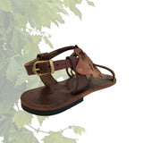 Handcrafted Strappy Strappy Vegetal Leather Women Sandalet Leaf Design-Life Style Shoes-Gift Fashion Footwear-Strappy Sandal