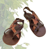Handcrafted Strappy Strappy Vegetal Leather Women Sandalet Leaf Design-Life Style Shoes-Gift Fashion Footwear-Strappy Sandal