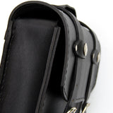Handcrafted Genuine Vegetal Black Leather Motorcycle Sissy Bar Bag-Gift Universal Motorcycle Harley Davidson leather luggage