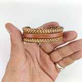 Boho Handcraft Braided Brown Genuine Vegetal Leather Bracelet-Unisex Gift Fashion Leather Jewelry Cuff Wristband