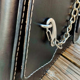 Handcrafted Vegetal Leather Black Motorcycle Left Side Saddlebag with Chain-Gift Harley Davidson Softail-Universal Swingarm Bag