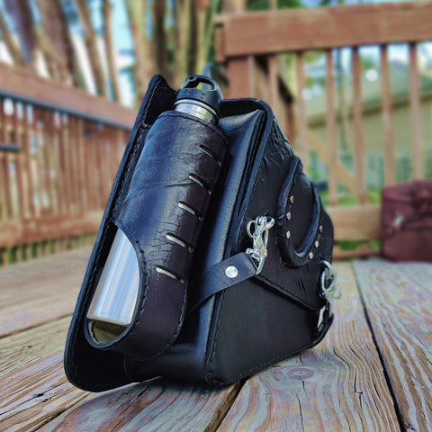 Vintage Harley Davidson Motorcycle Leather USA Black Logo Biker Saddlebag  Purse