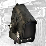 Handcrafted Vegetal Leather Motorcycle Left Side  Maltese Cross-Skull Saddlebag-Harley Davidson Softail- Swingarm Bag