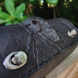 MADE TO ORDER- Handcafted Genuine Vegetal Leather Front Fork Tool Bag - Leather Motorcycle Bags - Cool Skull Design Motorcycle Bag