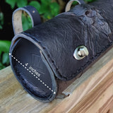 MADE TO ORDER- Handcafted Genuine Vegetal Leather Front Fork Tool Bag - Leather Motorcycle Bags - Cool Skull Design Motorcycle Bag